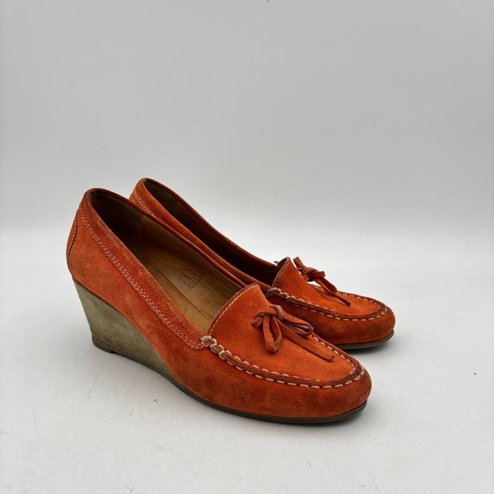 A.P.C. Suede Wedge Pumps Women's 41 US 11 Tassel Mocassin Boho Indie